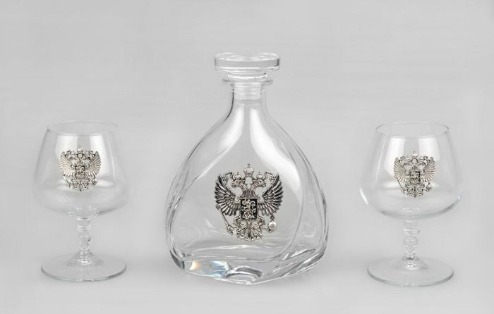 фото Набор для коньяка со штофом «РОССИЯ»